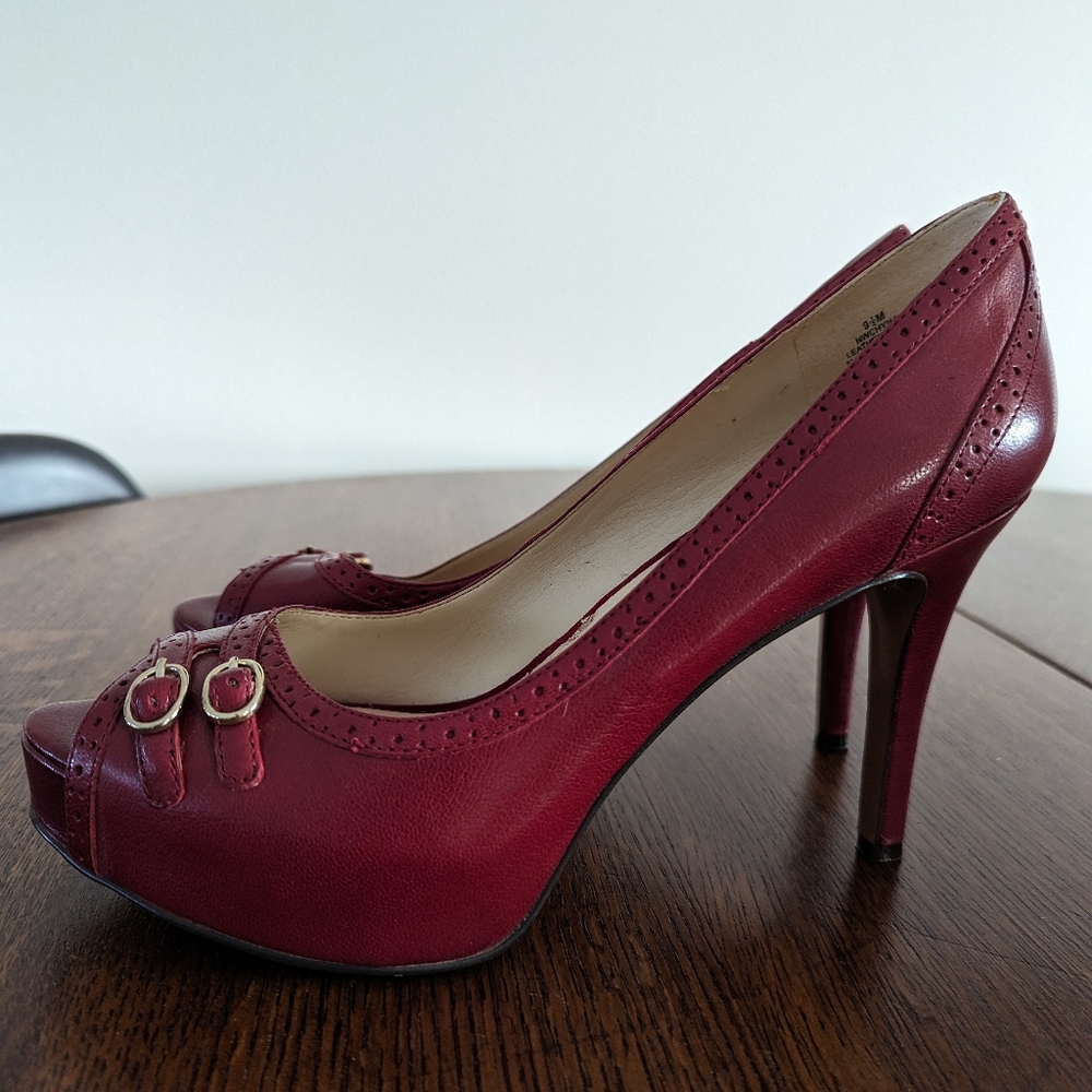 Nine West open toe pumps